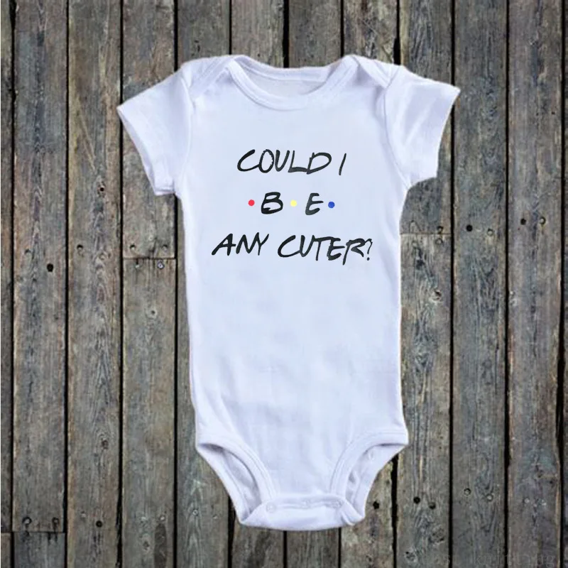 COULD I BE ANY CUTER Print Summer Infant Baby Boys Girls Bodysuit Cotton Jumpsuit Clothes Short Sleeve White Bodysuits