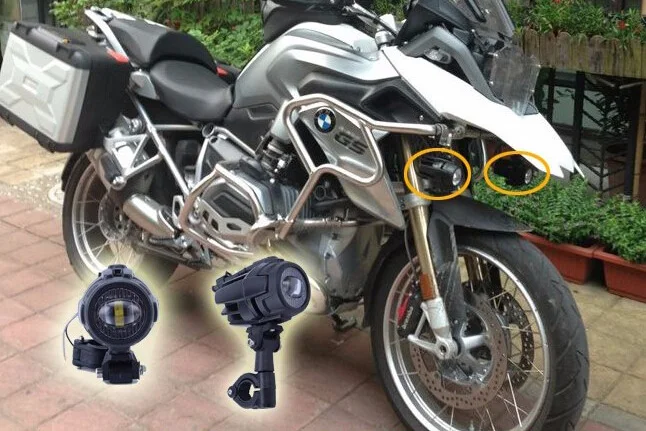 1 Set Universal Motorcycle LED Auxiliary Fog Light Assemblie Driving Lamp 40W Headlight For BMW R1200GS/ADV/F800GS