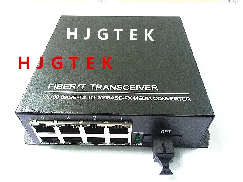 High quality Single-mode single fiber 10/100Mbps 8port Ethernet to fiber optic media converter SC ethernet switch converter