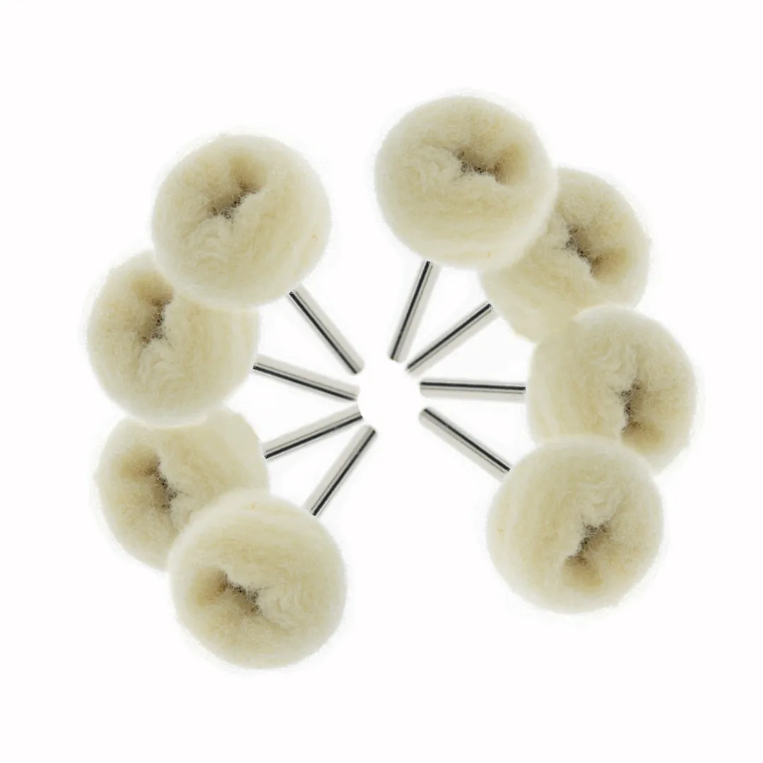 10PC/set  1" Soft Fine Wool Polishing Buffing Wheels Fit Rotary Tool Accessory