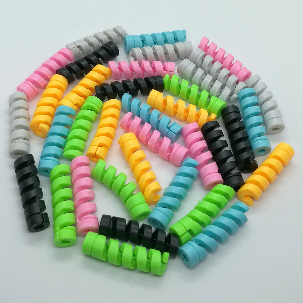 2 Spiral Cable protector Data Line Silicone Bobbin winder Protective For iphone Samsung Android USB Charging earphone Case Cover