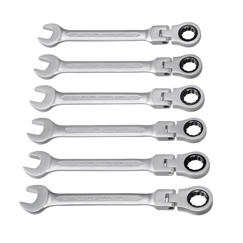 7pcs the key with combination Flexible ratchet wrench auto repair hand tools spanners a set of keys llaves herramientas D6121