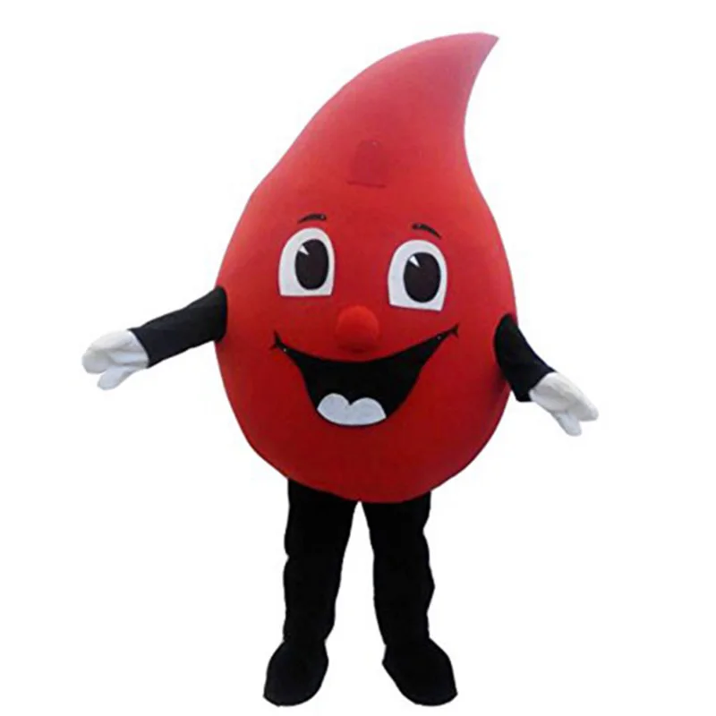 

Red Drop Of Blood Mascot Costume Fancy Cosplay Dress Halloween Fantasia For Public Welfare Activities Valentine's