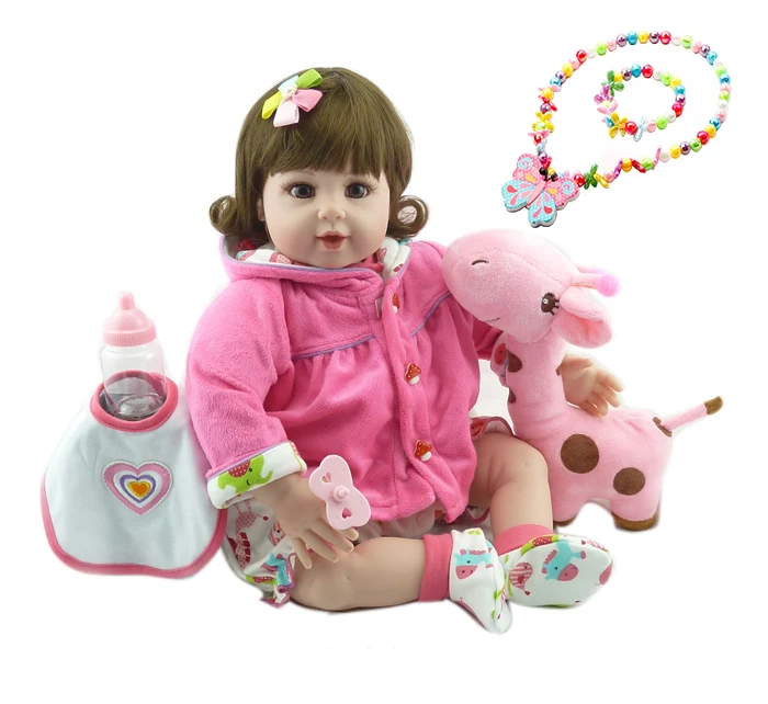 

50cm Silicone Reborn Baby Dolls Baby Lifelike reborn toddler girl bebe l.o.l dolls gift for child toys with Bracelet necklace