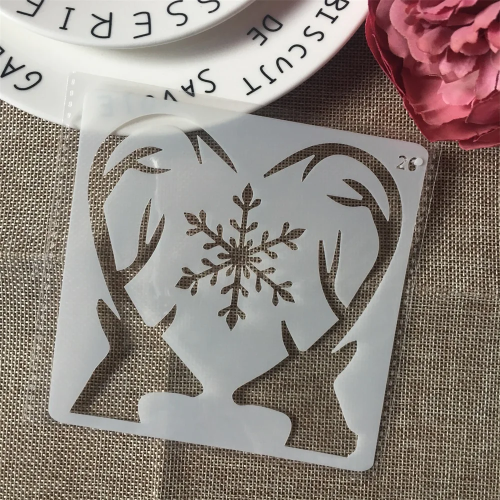 

1Pcs 13cm Heart Deer DIY Layering Stencils Wall Painting Scrapbook Coloring Embossing Album Decorative Card Template