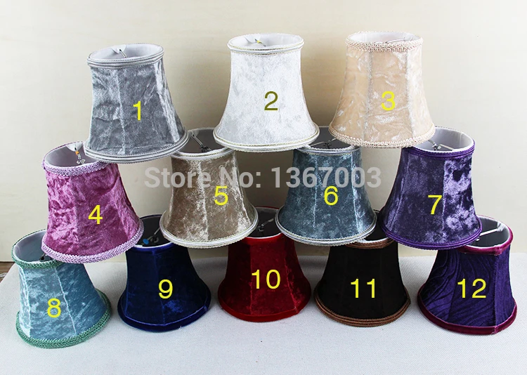 Luxury Multi-medium Color Flannel Lampshade For Wall Lamp, Retro Chandelier Mini Lamp Shade, Clip On