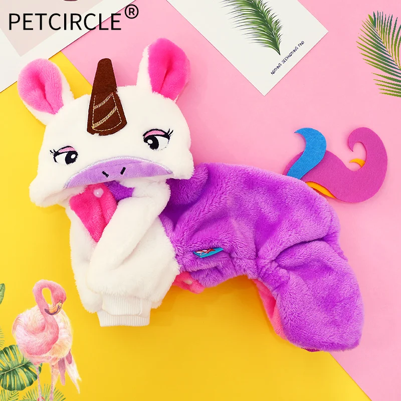 PETCIRCLE Dog Clothes Teddy Puppy French Bulldog Chihuahua Autumn Winter Cat Clothes Pet Clothes Rainbow Unicorn Dress