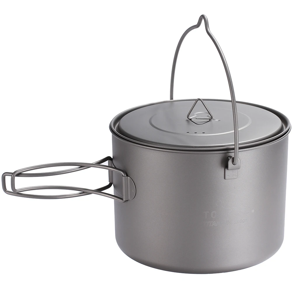 

TOAKS Outdoor Ti Camping Hiking Cookware Picnic Hang Pot Ultralight Titanium Pot 1600ml