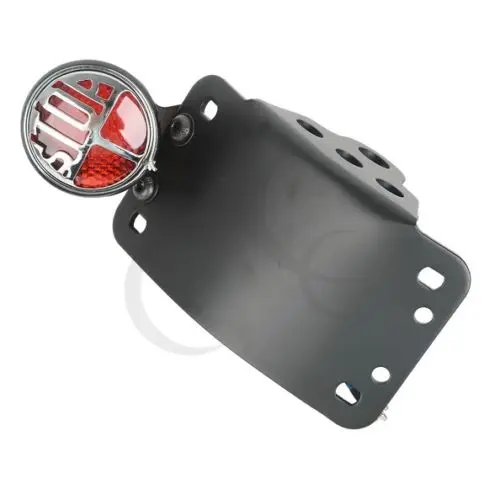 Stop Cover Design Side Mount License Plate Red Tail Light For Harley Cafe Racer