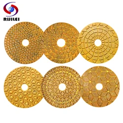 6PCS/Set 4 Inch Super Diamond Polishing Pads 100mm Copper Metal  Bond Wet Polishing Pad For Marble Granite Stone Fast Grinding