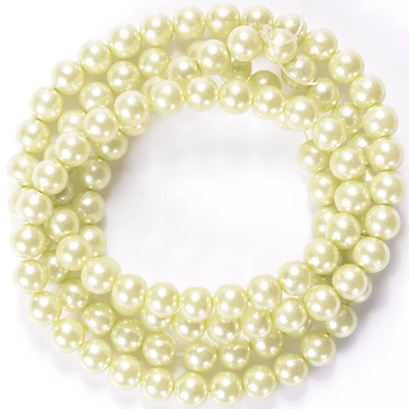 8MM 100Pcs/Lot Glass Pearls Round Imitation Pearl Beads DIY Bracelet Earrings Charms Necklace beads for Jewelry Making