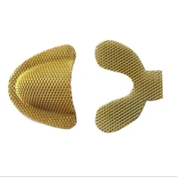 6 pares superior inferior laboratório dental amarelo materiais de dentadura metal dourado malha de reforço palatal para dentadura parcial acrílica