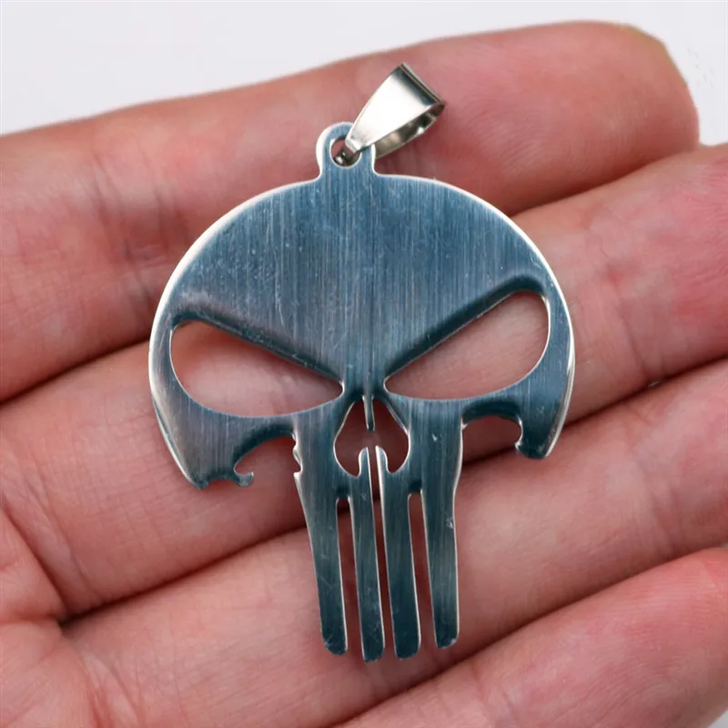 2pcs Titanium Steel Flat Skull Pendant Hip Hop Style Metal Accessories DIY Charms For Jewelry Crafts Making 41*32mm A1958