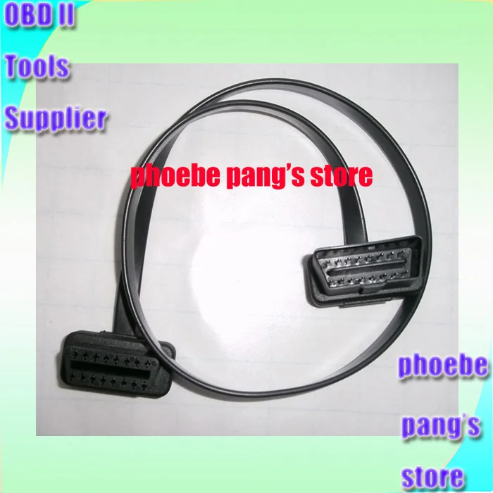 15% Off Thin As Noodle 60cm OBD OBDII OBD2 Cable Extension Flat 16Pin Male to Female ELM327 Diagnostic Interface 100pcs