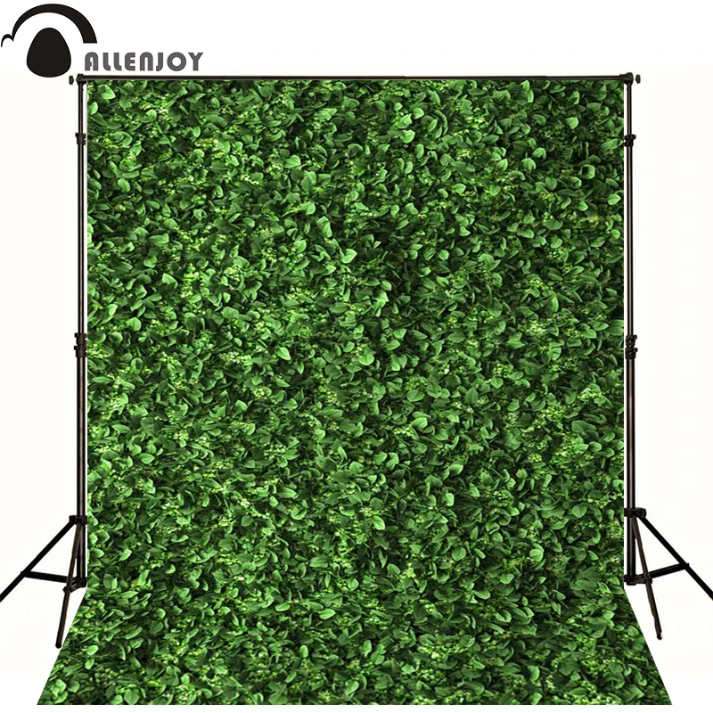 

Allenjoy Photographic Wedding Grass Background Vine Lawn Leafy Green Screen Newborn Vinyl Backdrops Photocall Baby Shower Wood