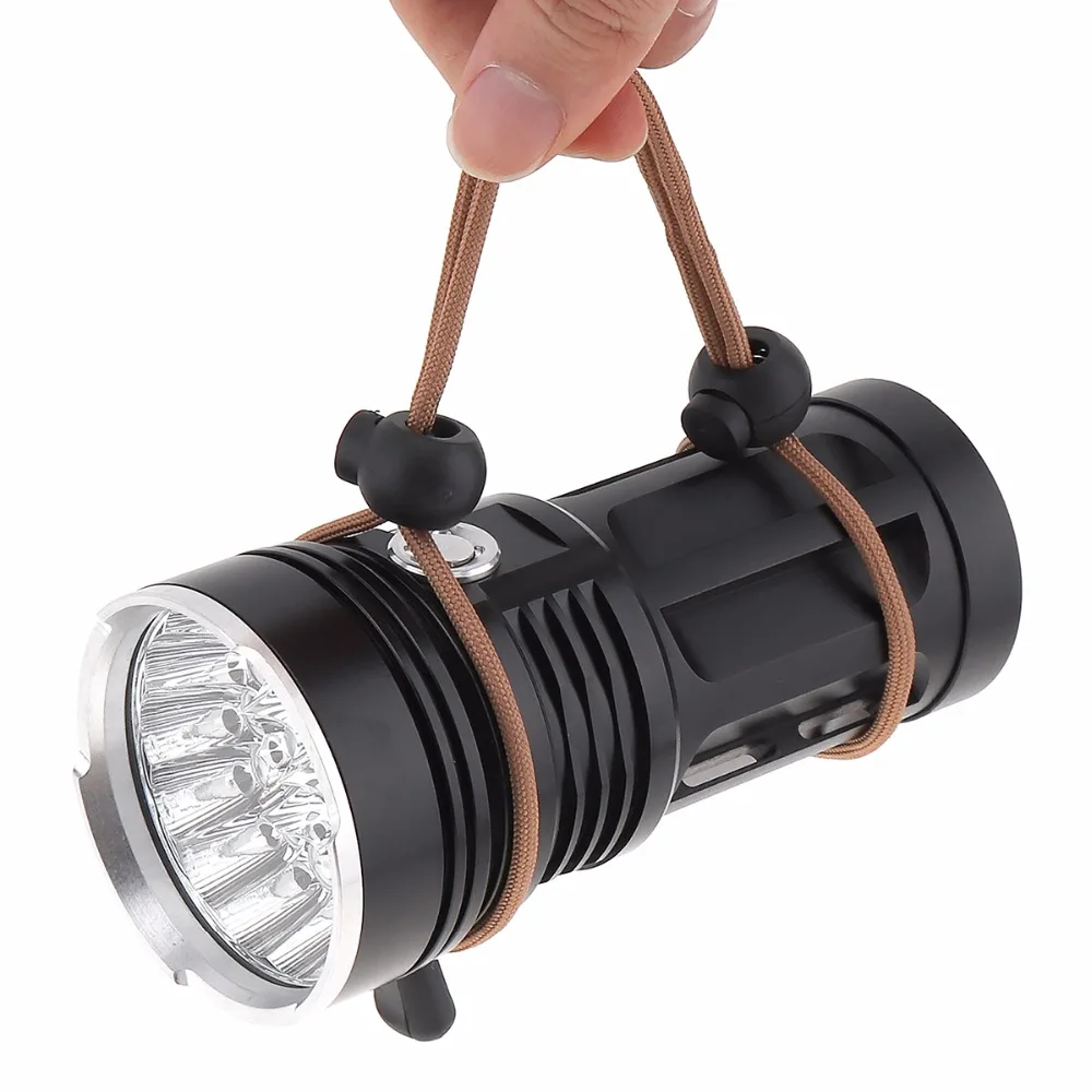 Super Bright 18 LED Flashlight 5400LM Torch Flashlights with Rope for Hunting Camping Backpacking Fishing Daily Lights