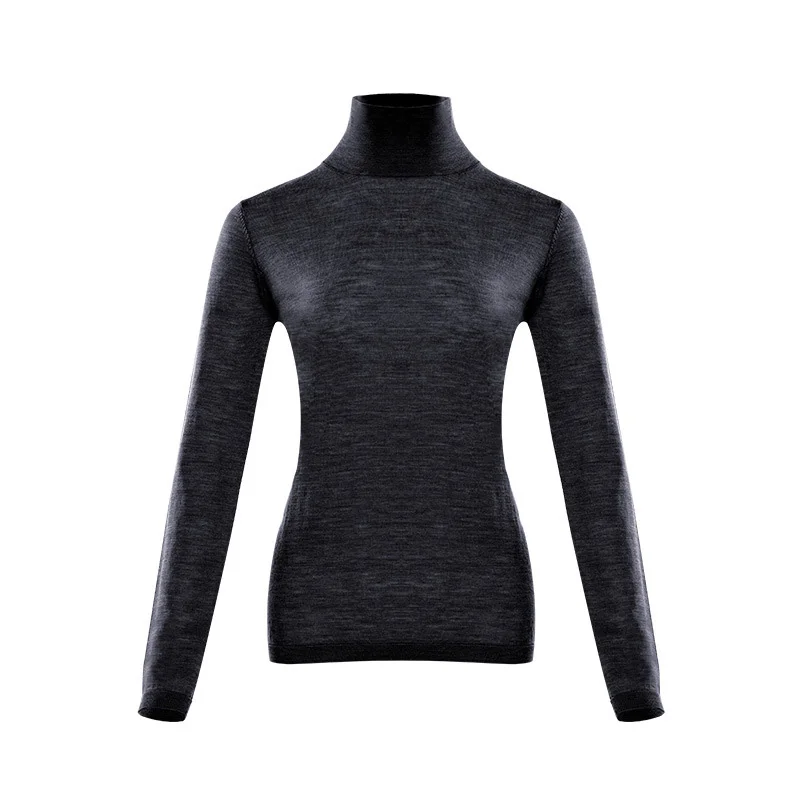 Women Wool Pullover 100%Wool Sweater For Women Turtleneck Flat Knits 2021 Fall Winter Bottoming Sweaters