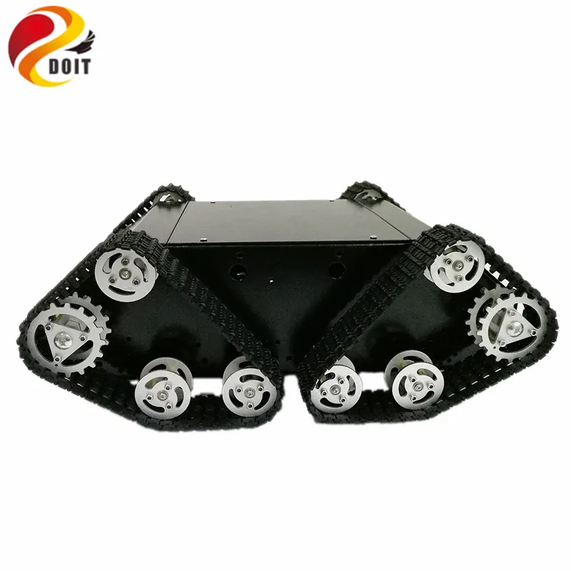 VT-100 de tanque RC negro con espacio cerrado para dispositivos eléctricos, Kit de desarrollo Arduino