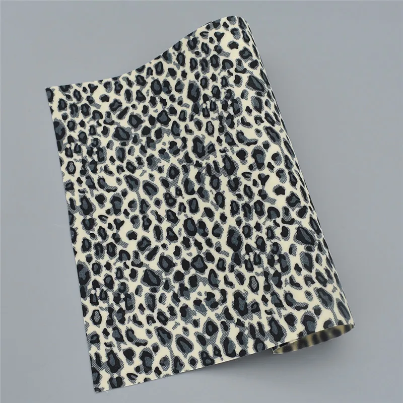 A4 21x29cm Leopardo Stampato In Pelle PVC Tessuto di Cucito FAI Da TE Materiale Indumenti Accessori Artigianali