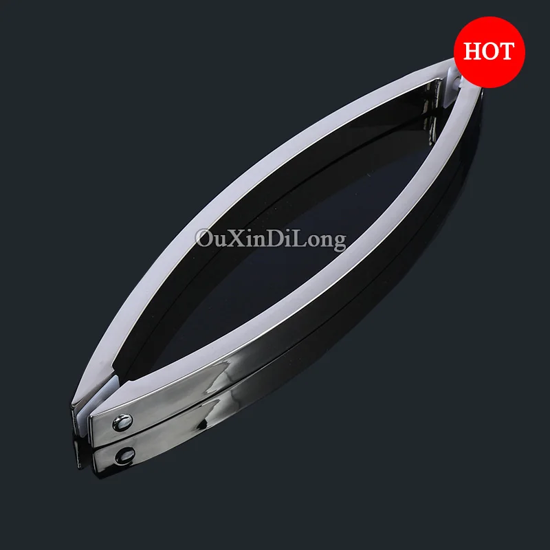 High Quality 304 Stainless Steel Frameless Shower Bathroom Glass Door Handles Pull / Push Handles Glass Mount Chrome Finished