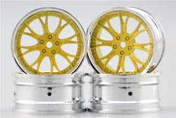 4pcs 1/10 Touring&Drift  Wheel Rim WDYNCY(Chrome+Painting Yellow) 3mm offset  fits for 1:10 Touring&Drift Car 1/10 Rim 11242