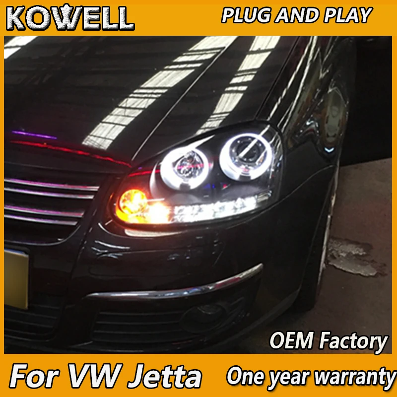 

KOWELL Car Styling 2003-2008 For vw jetta headlights Double Angel Eyes LED light DRL DRL Lens Double Beam H7 HID Xenon bi xenon