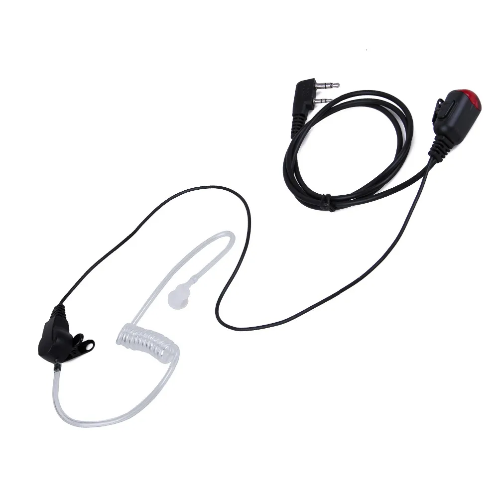 2 Pin PTT Mic Covert Acoustic Tube Earpiece Headset for Kenwood TYT Baofeng UV-5R BF-888S UV-82 Walkie Talkie