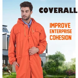 Mens Worker Repairman Machine Auto Repair Mechanics Miner Collier High Quality Orange Coveralls Work Clothing Overalls FREE POST