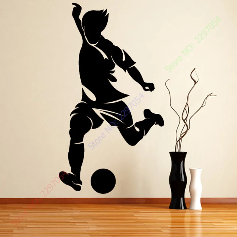 

New Left Foot Striker Football Wall Paper Living Room Decorative Sport Player Wall Sticker Home Decor