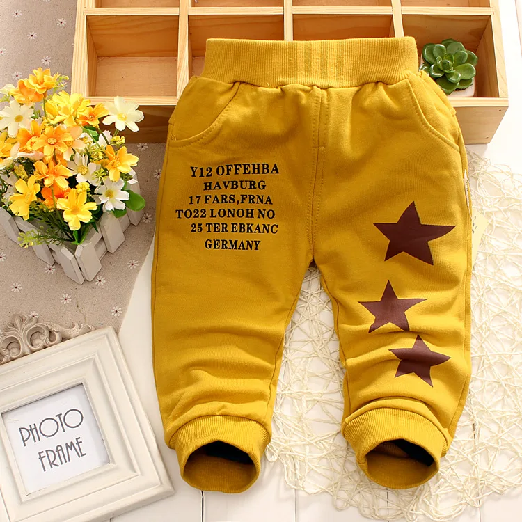 Children Pants 2023 New Spring&Autumn Baby Pants 1 Piece Cotton Five-pointed Star Pattern Kids Pants 0-3 years Baby Boys Pants