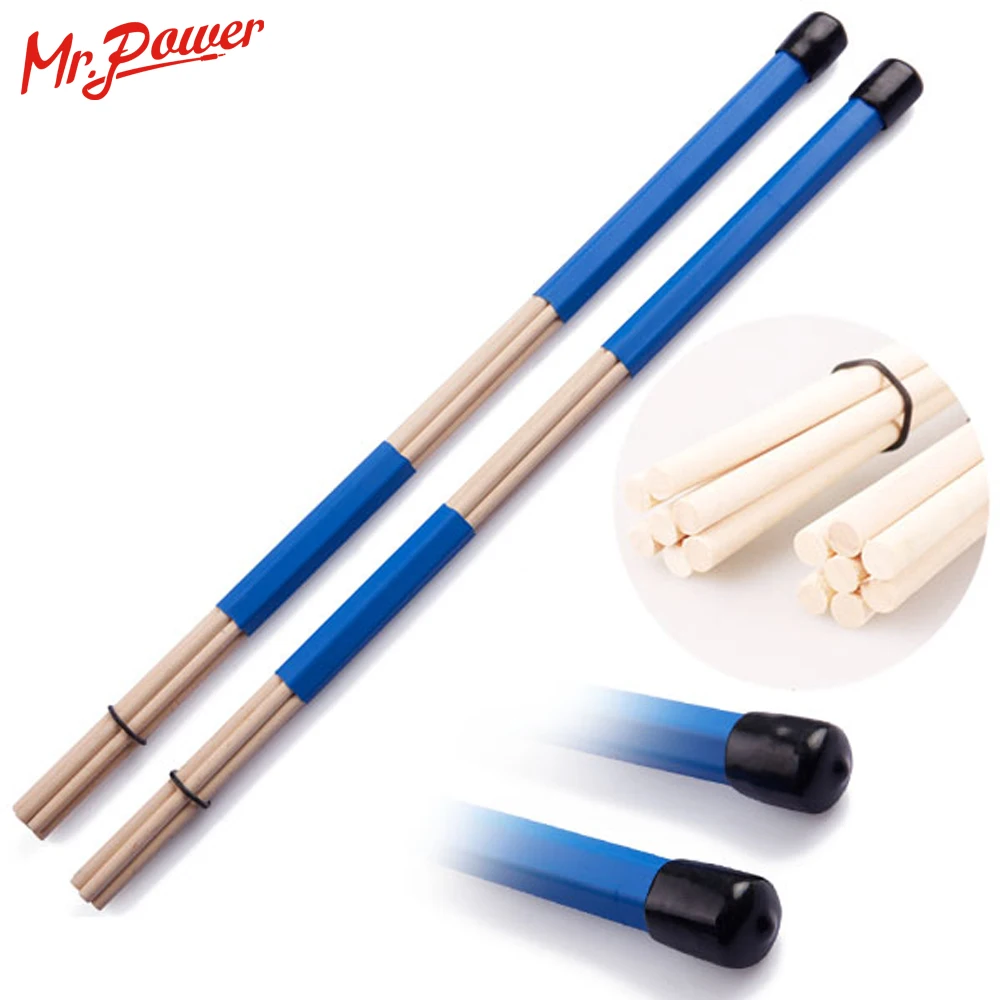 

Blue Drum Rute Sticks Brushes Drumsticks Rods Customized Musical Colorful Thunder Rod with Percussion Instruments Accessories