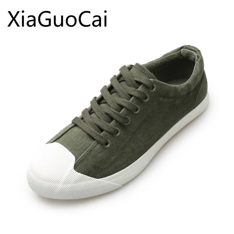 Cowboy Fashion Men Canvas Shoes Low Top Lace Up Male Casual Shoes Round Toe Spring and Autumn Rubber Flat Shoes Lu1 35