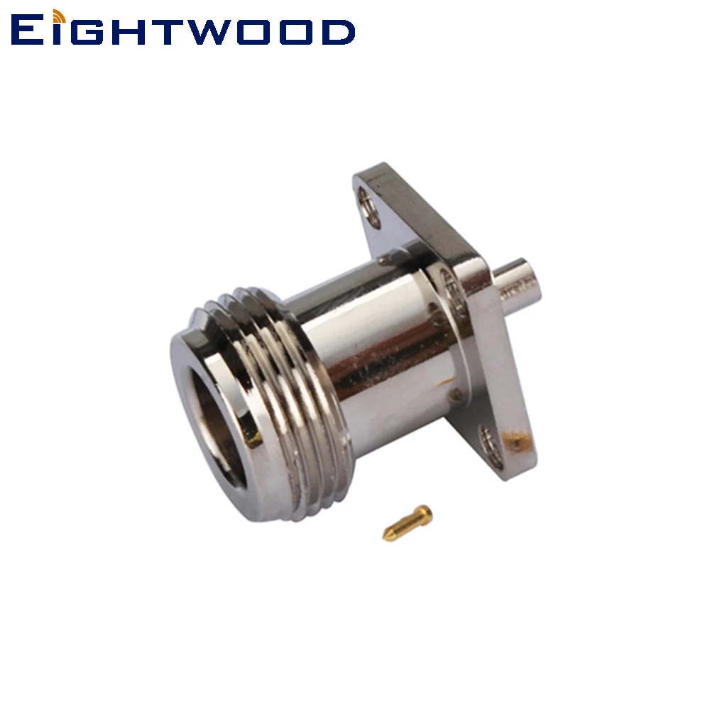 Eightwood 5PCS N Jack Female Panel Mount RF Coaxial Connector Adapter Four Holes For Semi-Rigid .086