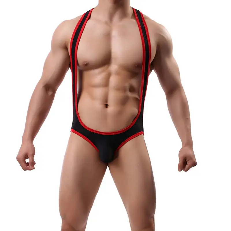 

Sexy Men's Ice Silk One Piece Singlet Struggles Man Bodysuit Leotard Soft Underwear Shapers