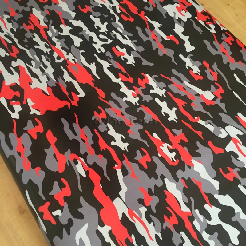 

Black Red Camo Vinyl Film ORINO Car Wrap Sticker Air Bubble Free Snow Arctic Camouflage Film Vehicle Body Covering Foil Wrapping