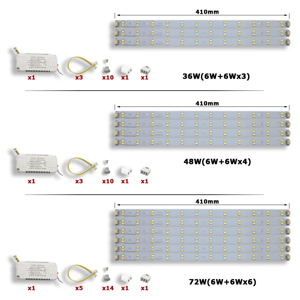 Zestawy LED PCB 24/36/48/64/80W listwa pasek SMD5730 lampa aluminiowa płyta 220V wymienne lampy sufitowe wymienić rury doposażenie panelu zestawy