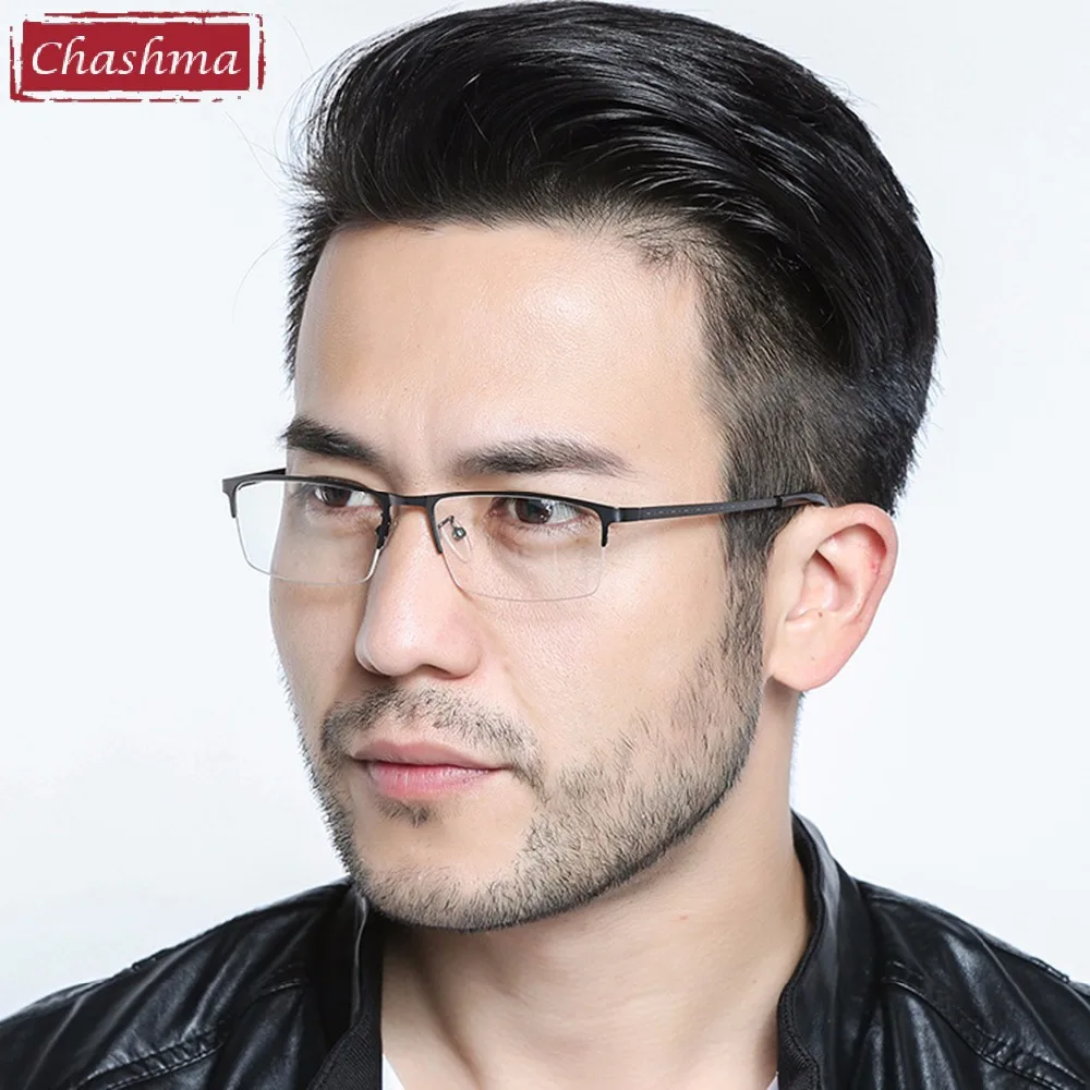 New Men's Alloy Eyeglass Half Frame Men Glasses Quality Frame Eye Flasses Frames Myopia Spectacles Male Black Eyewear