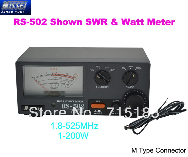 

New Original NISSEI RS-502 Shown 1.8-525MHz 200W SWR & Watt Metter (M Type Connector)