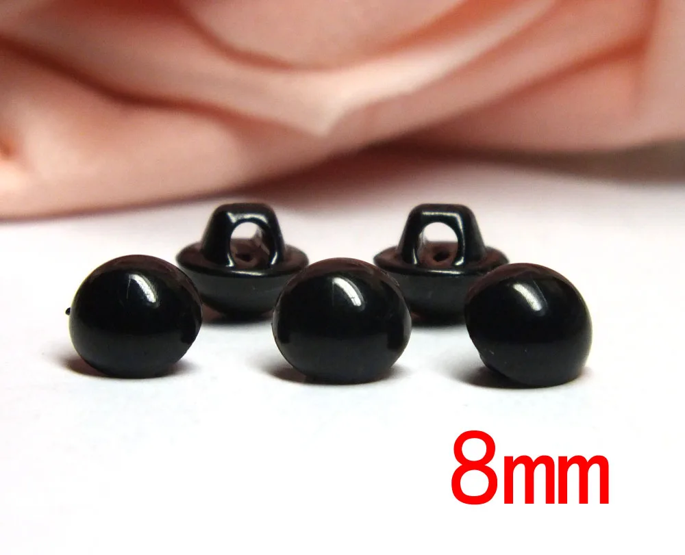 Free Shipping Wholesale Doll Making Supply 50Pairs 8mm Black Button Eyes Can Sewing