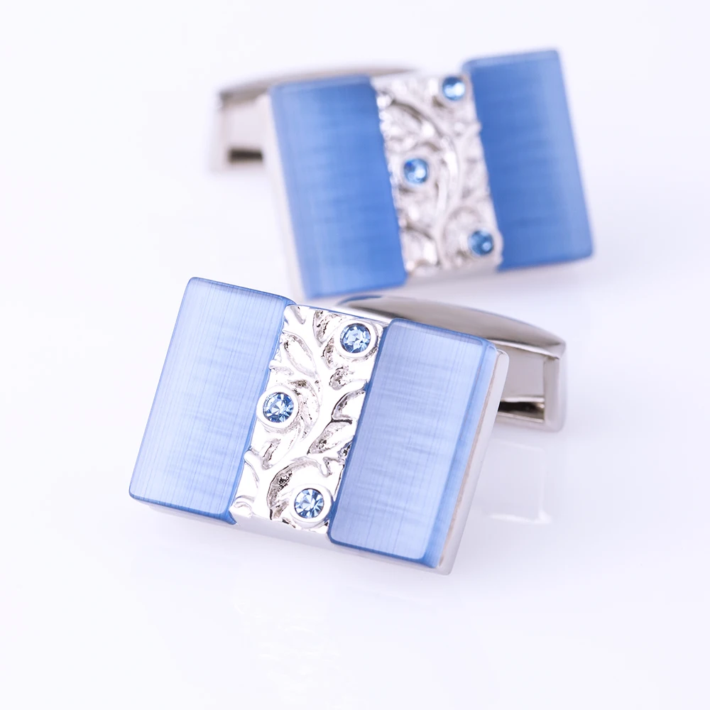 KFLK Jewelry shirt cufflinks for mens designer Brand Blue Cuff link male wedding luxury Button male High Quality guests