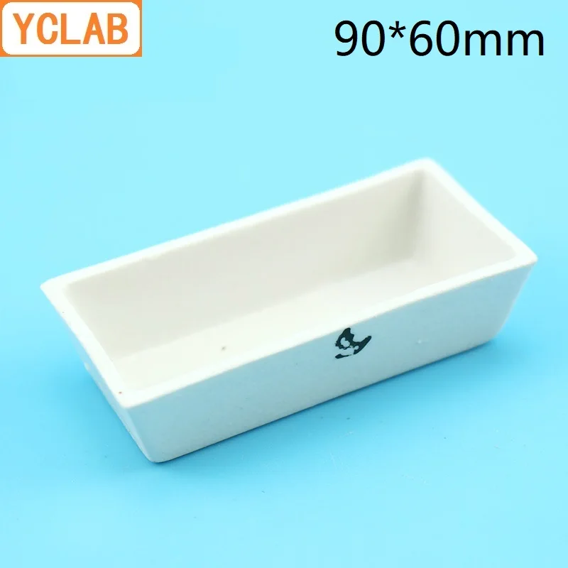 YCLAB 90*60mm Ash Content Dish Ceramic Ark Square Boat High Temperature Resistant Laboratory Chemistry Equipment