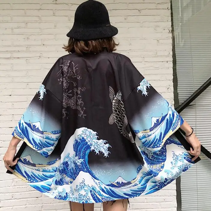 

Japanese Kimono Couples Cardigan Woman Summer Cardigan Kimono Yukata Woman Thin Loose Sweet Outer Garment