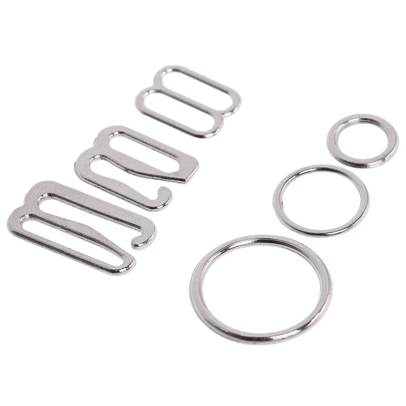 100pcs/Lot 6/10/15mm Bra Rings Sliders and Hooks Bra Fasteners High Quality Wholesale