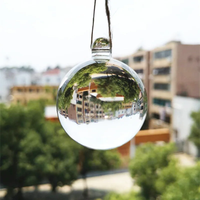 40mm Transparent Glass Magic Smooth Balls Crystal Chandelier Pendants Christmas Tree Hanging Drops Decoration