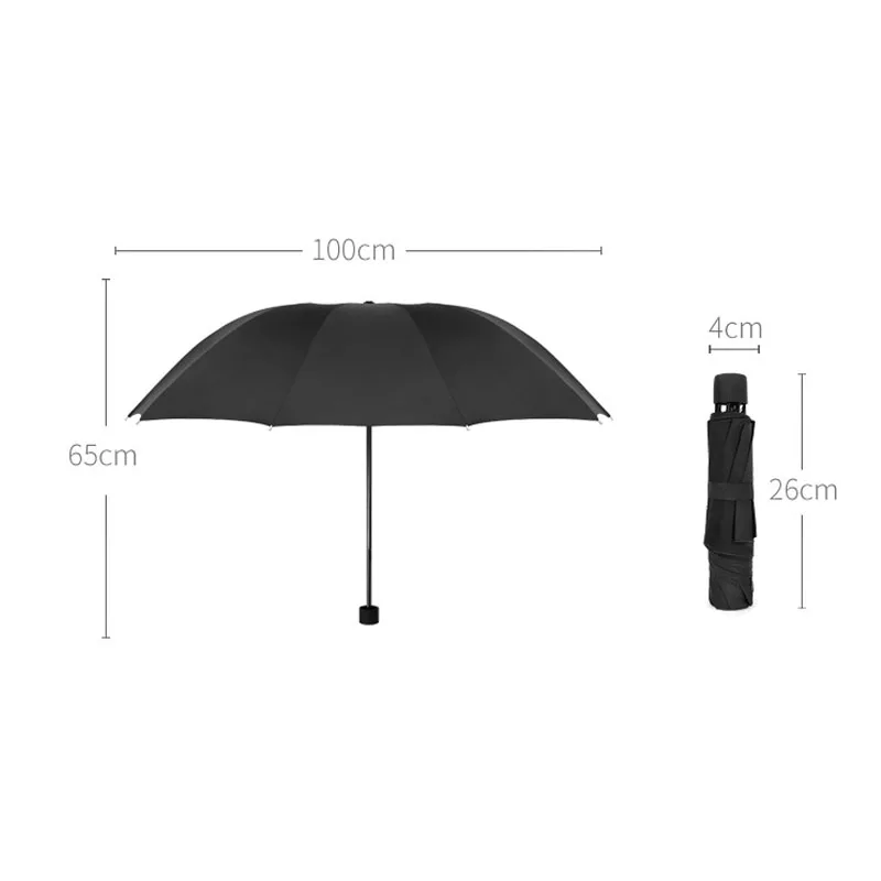 2018 Hot Sale Brand Creative for Men Rain Sun Umbrella Women tri-fold Folding 10 Bone Handle Business Women's Umbrella Parapluie