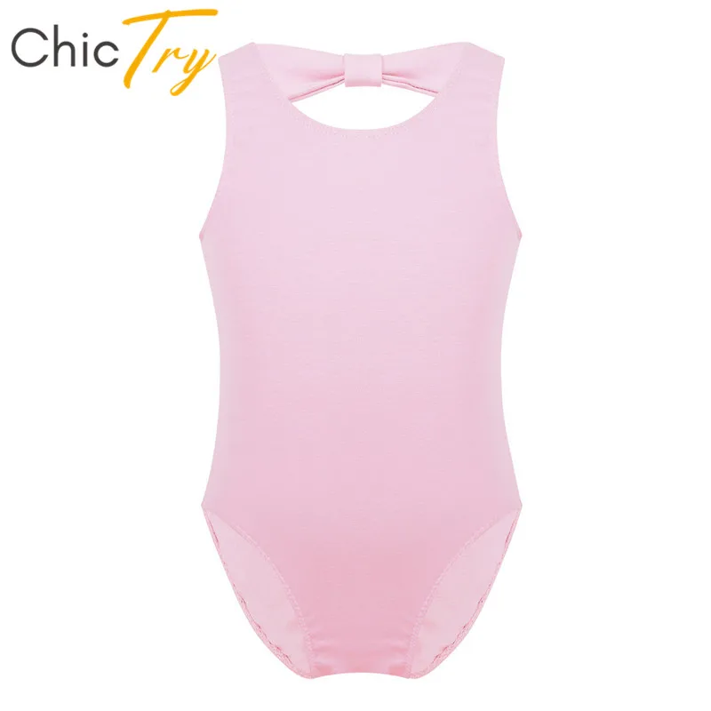 

ChicTry Children Bowknot Solid Color Ballet Leotard Dance Wear Girls Gymnastics Leotard Sports Bodysuit Kids Stage Dance Costume