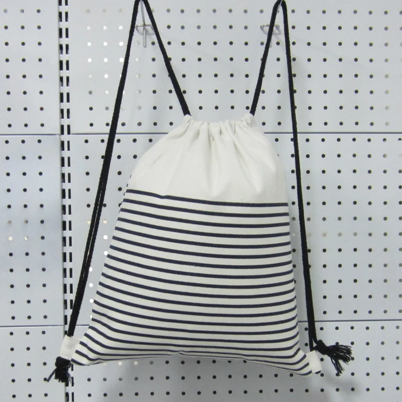 

Fresh Style Canvas Drawstring Backpack Fashion School Bagpack Bookbag Cotton Drawstring Shoe Bags Cinch Bag Mochila Feminina