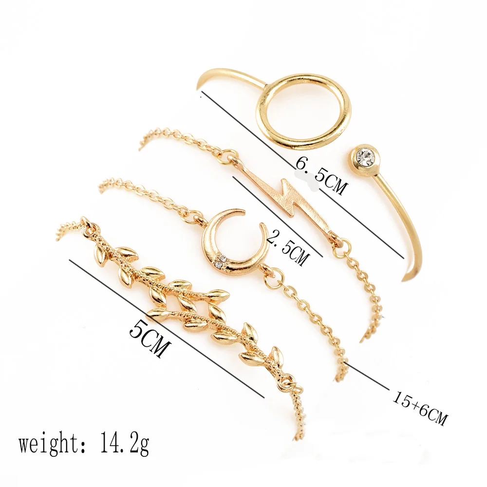 Bls-miracle Bohemian Geometric Bracelets & Bangles For Women Gold Color Crystal Charm Multi-layer Bracelet Femme Party Gifts