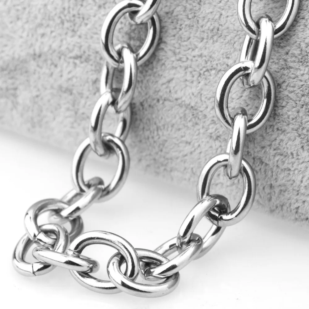 11/13/15mm 316L Stainless Steel Big O Link Chain Necklace Boys Mens Chain Fashion jewelry