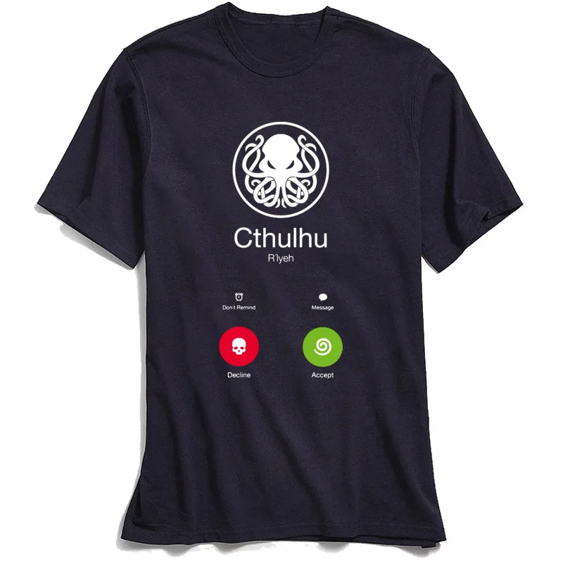 Camiseta de CALL OF CTHULHU para hombre, camisa 100% de algodón de diseñador novedoso, Tops Geek divertidos de verano, camisetas de pulpo Swag